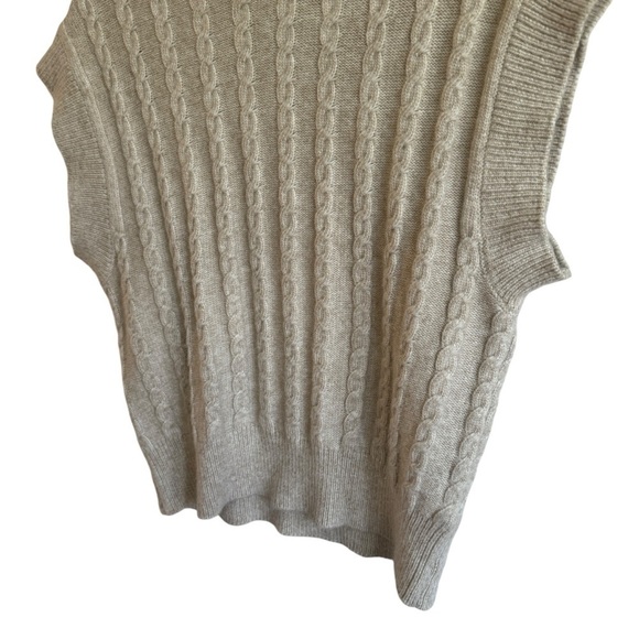 Cupcakes & Cashmere Oatmeal Cable Knit Sweater Vest, Size S - Picture 3 of 6